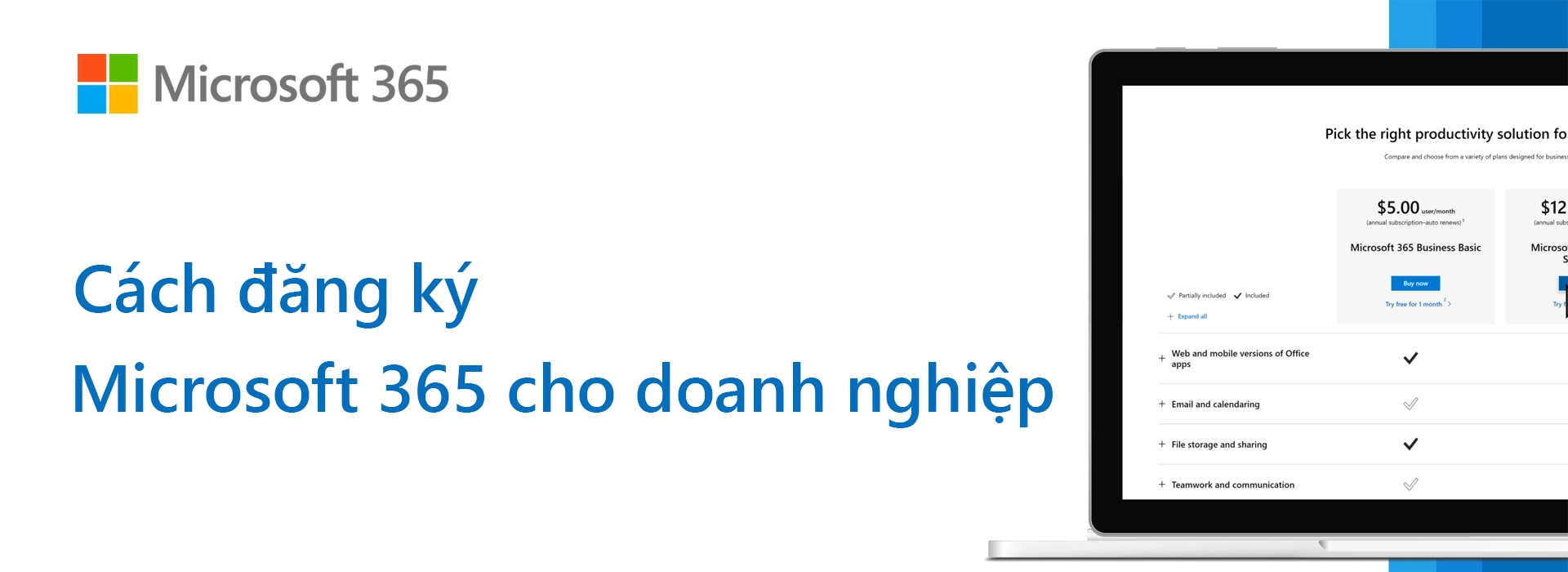 Cách đăng ký Microsoft 365 cho doanh nghiệp dễ dàng, nhanh chóng